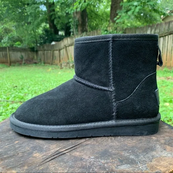 ZGR Classic Winter black suede snow ankle boots 7 - Picture 9 of 16